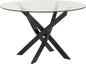 Sheldon Round Coffee Table - Clear Glass/Black