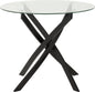 Sheldon Round Glass Top Dining Table - Clear Glass/Black