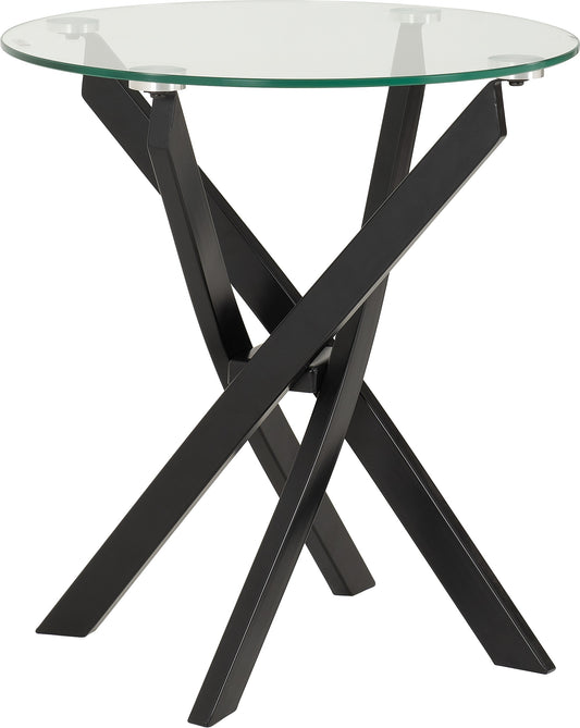 Sheldon Side Table - Clear Glass/Black