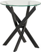 Sheldon Side Table - Clear Glass/Black
