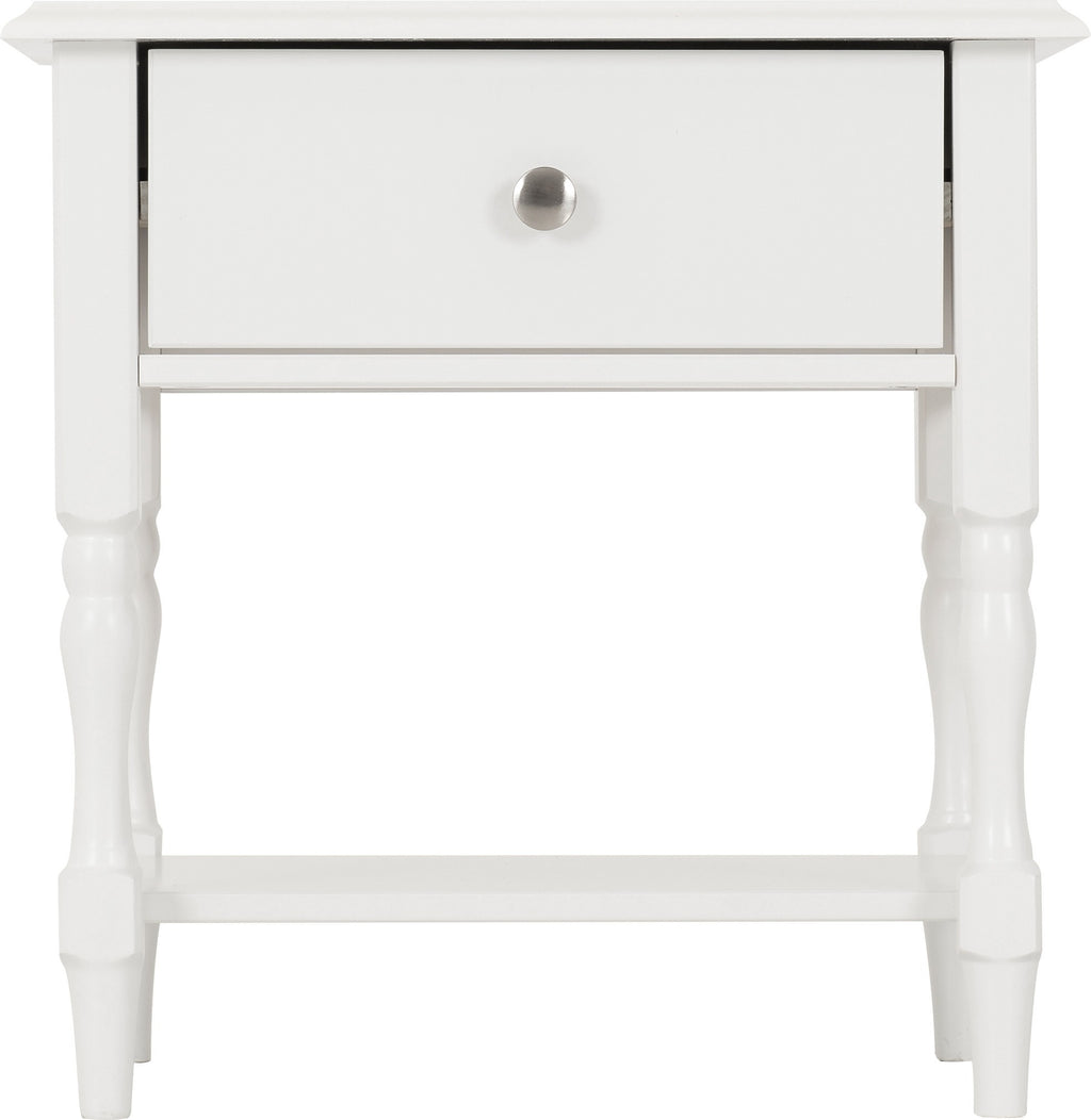 Stratford 1 Drawer Side Table - White