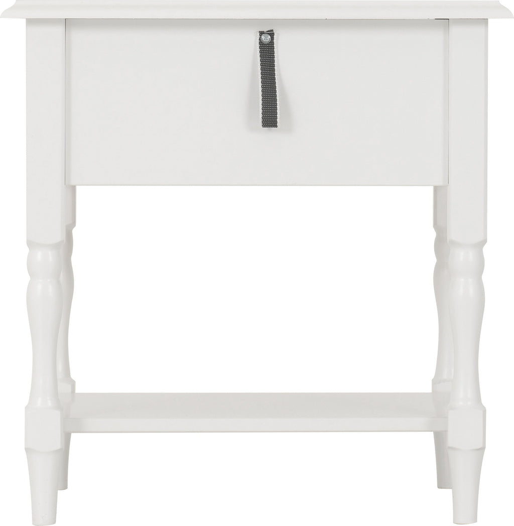 Stratford 1 Drawer Side Table - White
