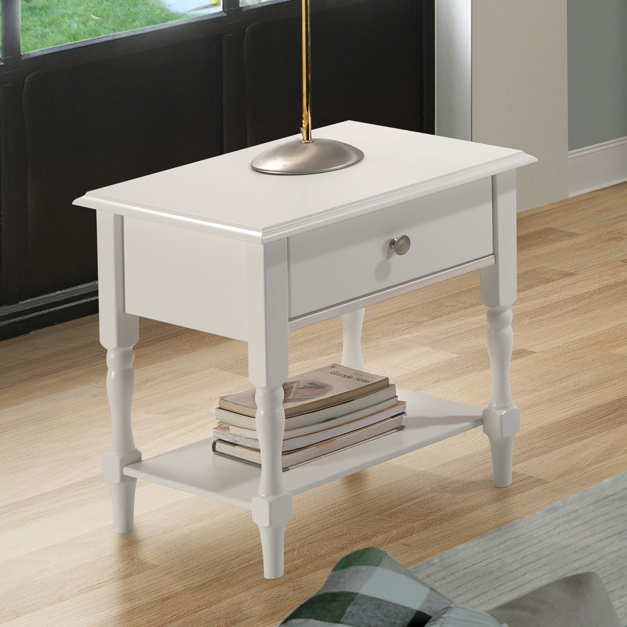 Stratford 1 Drawer Side Table - White