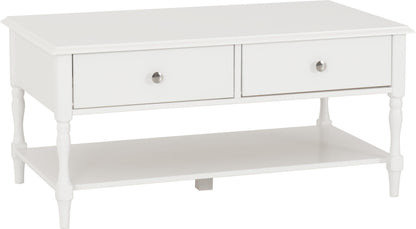 Stratford 2 Drawer Coffee Table - White
