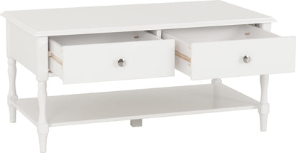 Stratford 2 Drawer Coffee Table - White