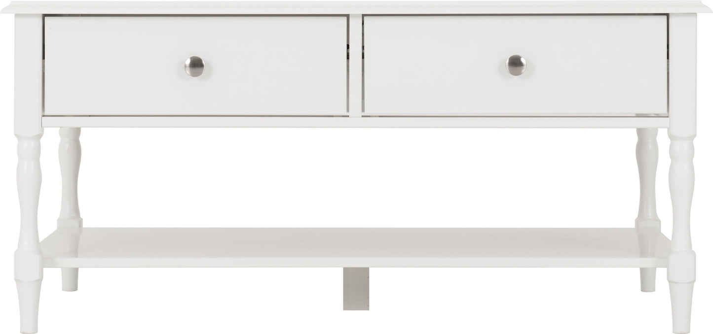 Stratford 2 Drawer Coffee Table - White