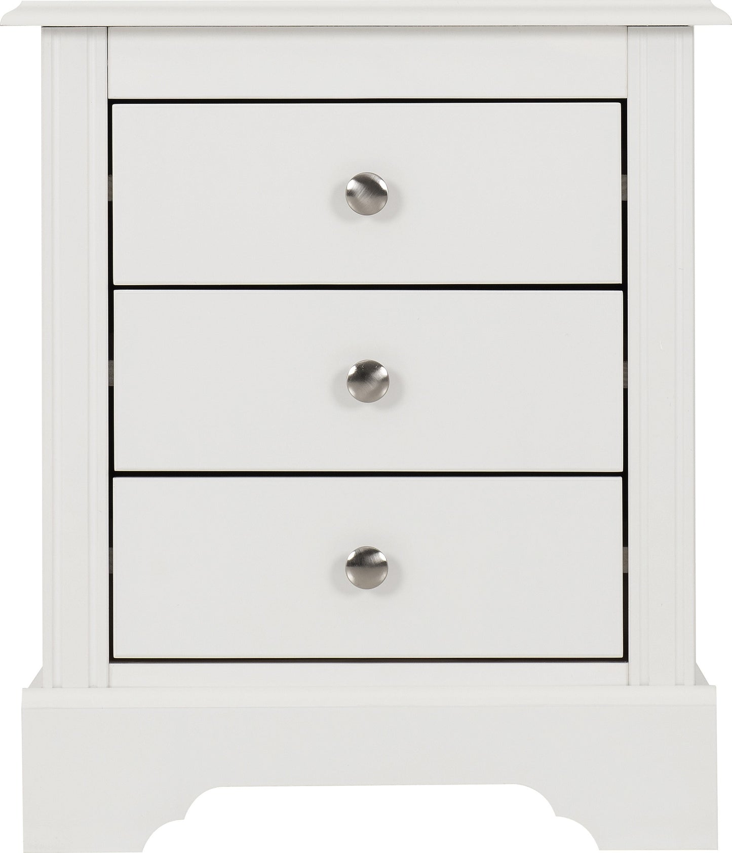 Stratford 3 Drawer Bedside - White