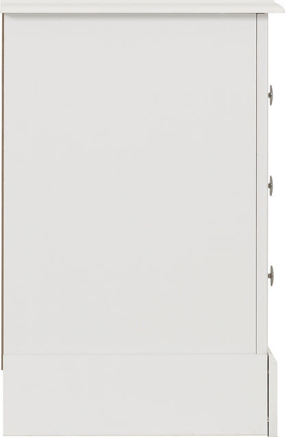 Stratford 3 Drawer Bedside - White