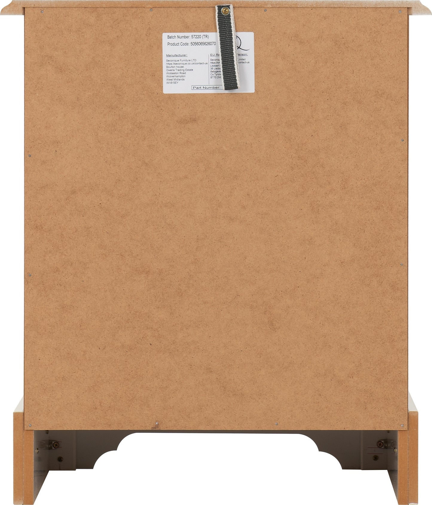 Stratford 3 Drawer Bedside - White