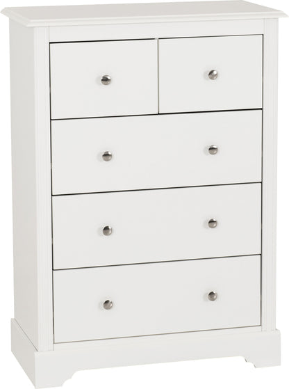 Stratford 3+2 Drawer Chest - White