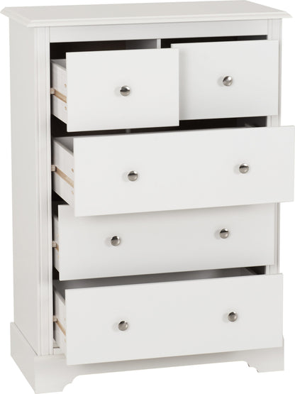 Stratford 3+2 Drawer Chest - White