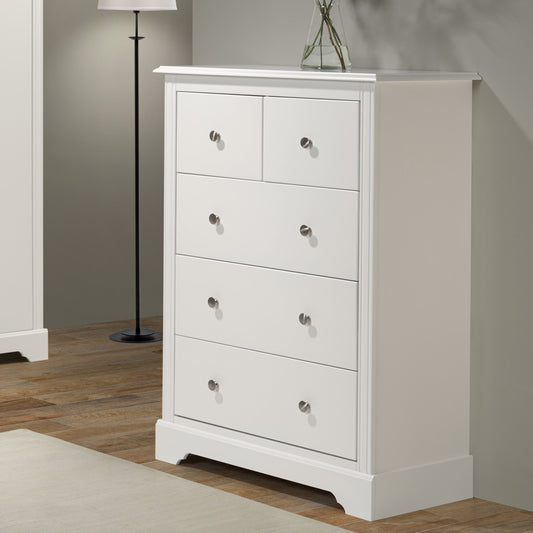 Stratford 3+2 Drawer Chest - White
