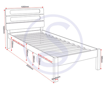 Santana 3' Bed - Light Oak/Rattan Effect