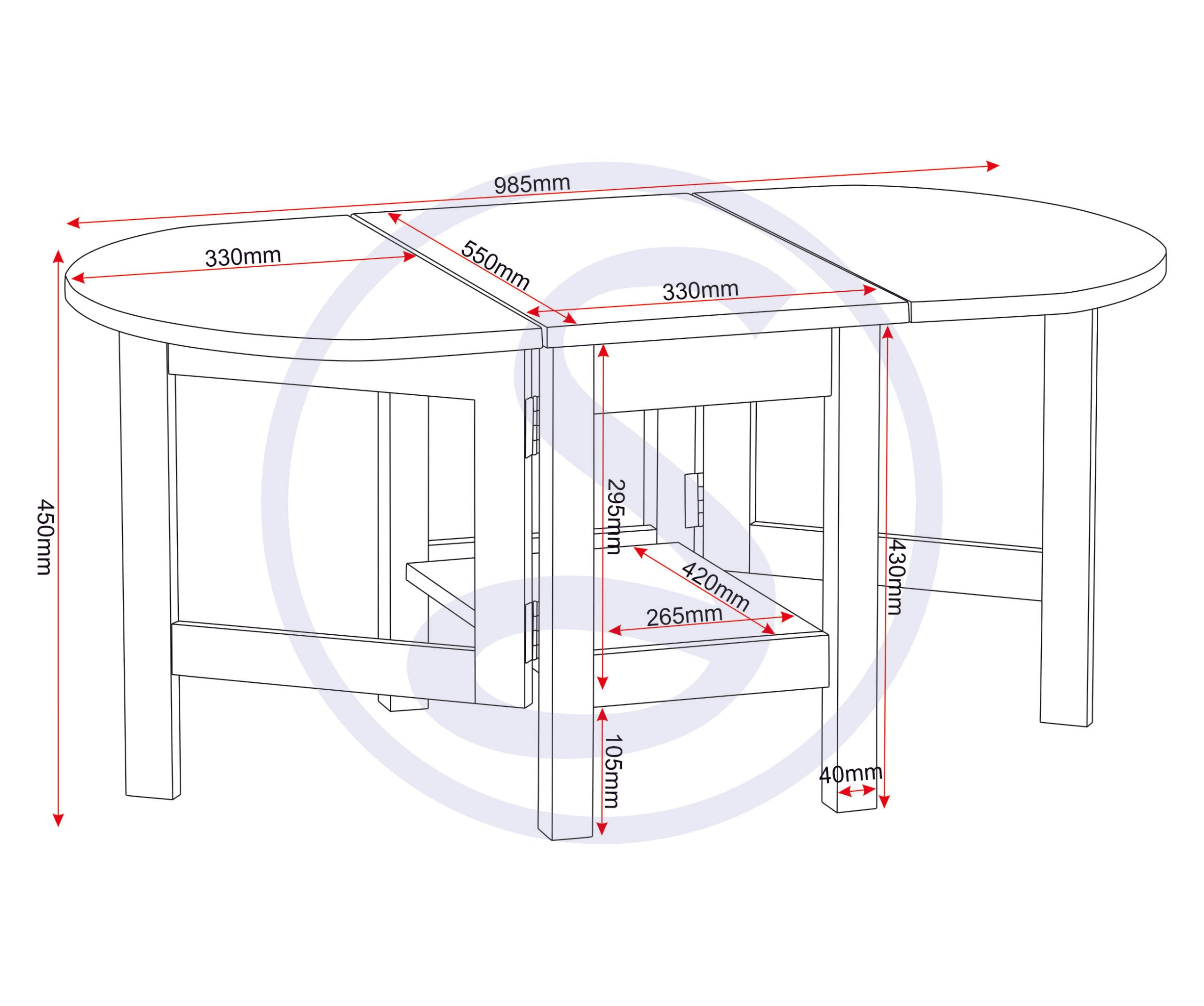 Santos Drop Leaf Coffee Table - Grey Slate/Distressed Waxed Pine