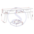 Saxton 2 Drawer Tv Unit - Mid Oak Effect/Grey