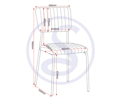 Sheldon Dining Chair (X4 Per Box) - Burnt Orange Velvet Fabric