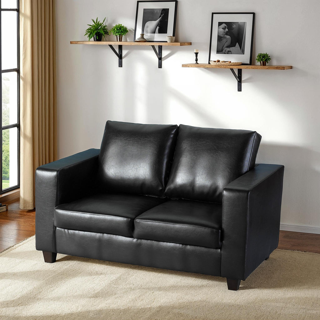 Tempo Two Seater Sofa - Black Pu
