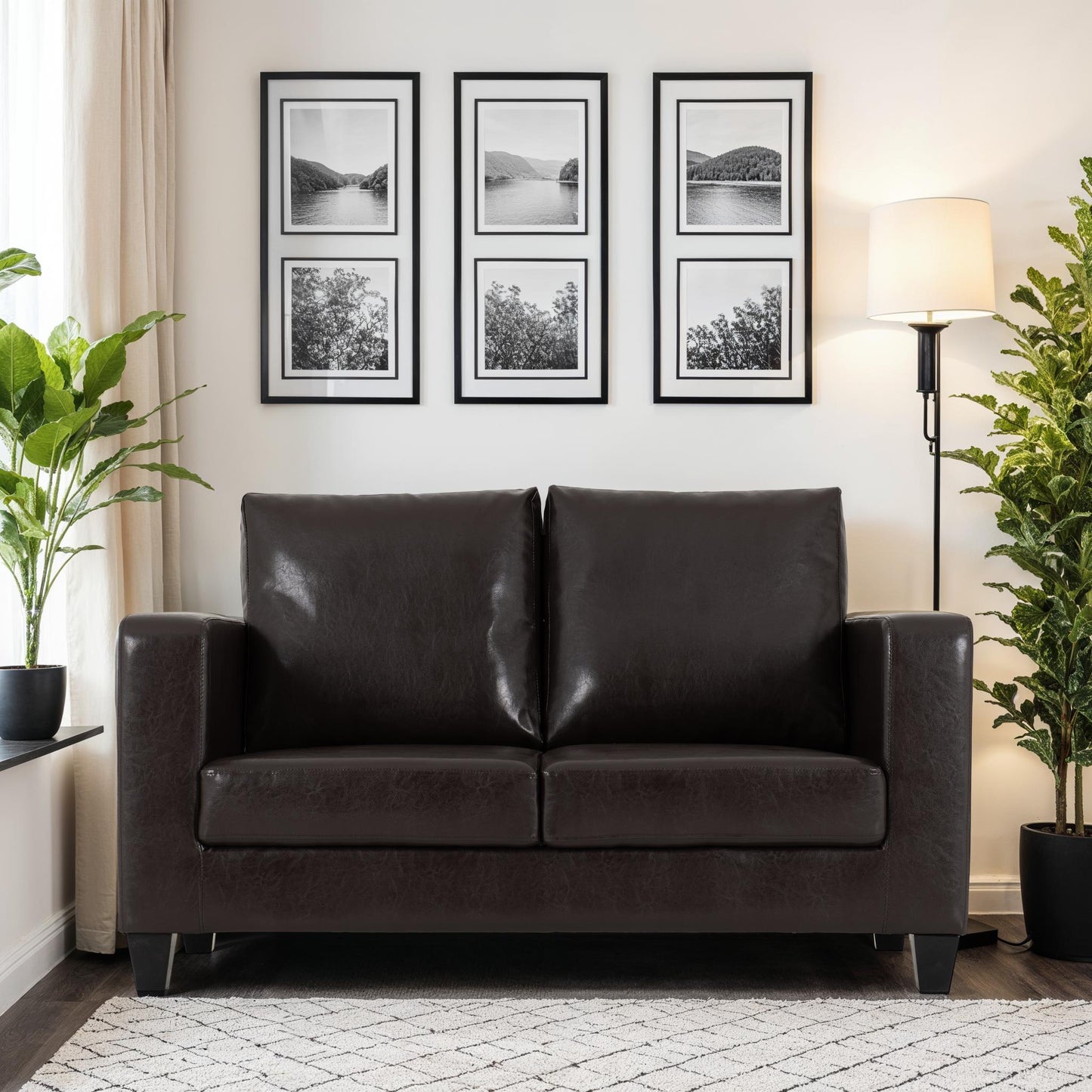 Tempo Two Seater Sofa - Brown Pu