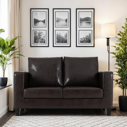 Tempo Two Seater Sofa - Brown Pu