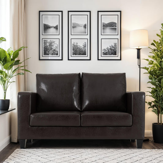 Tempo Two Seater Sofa - Brown Pu