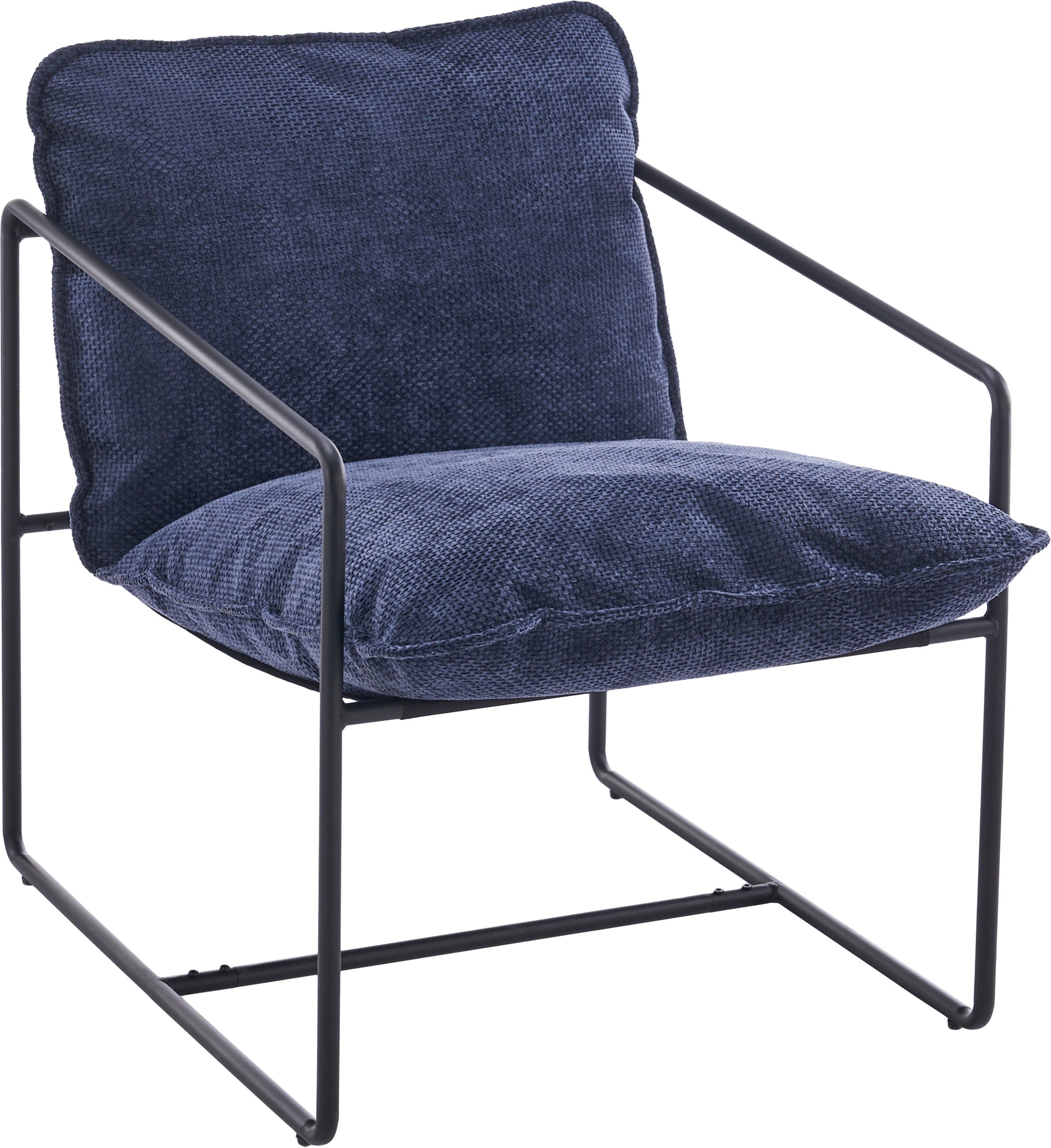 Tivoli Occasional Chair - Black Metal/Blue Fabric