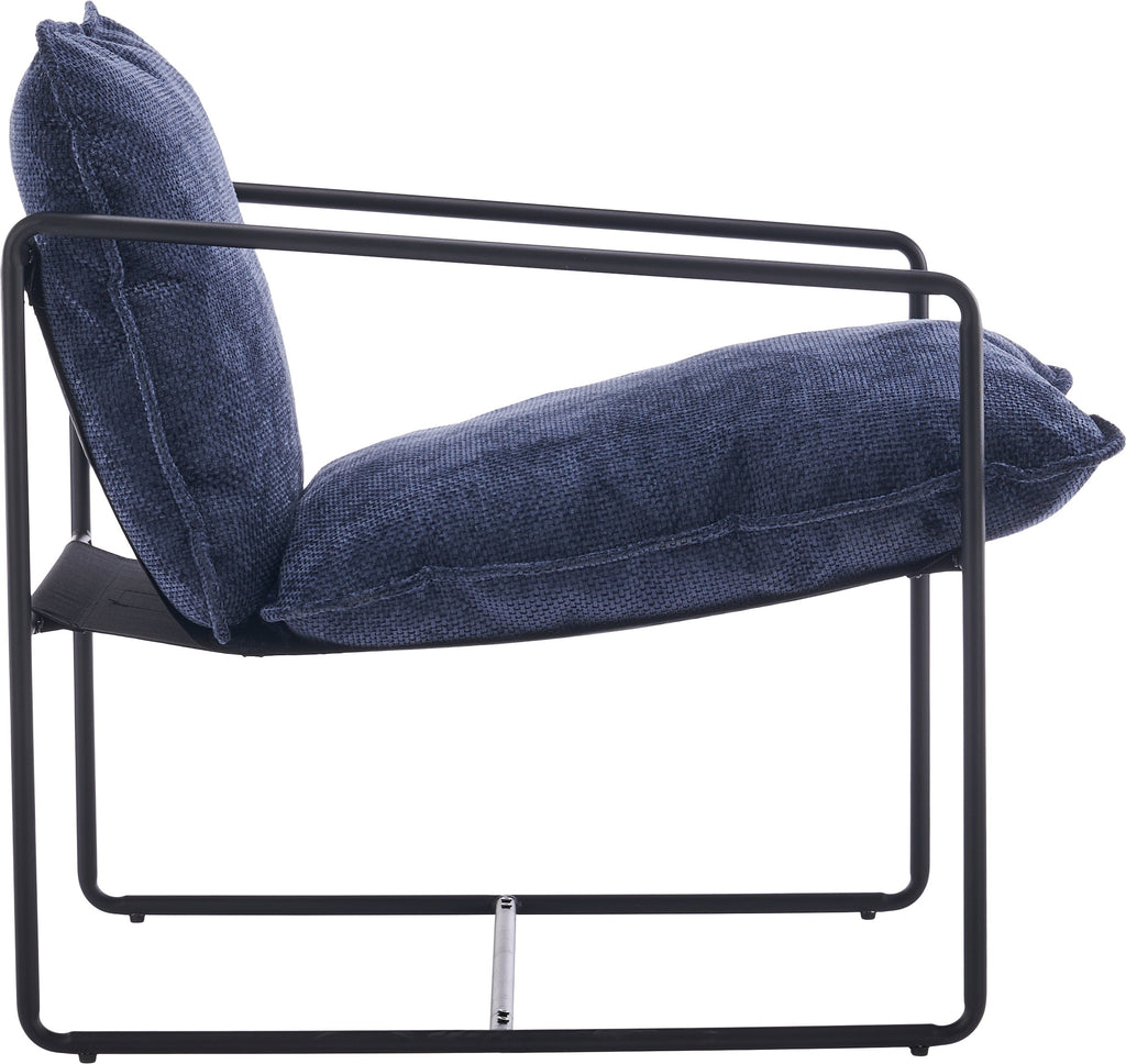 Tivoli Occasional Chair - Black Metal/Blue Fabric