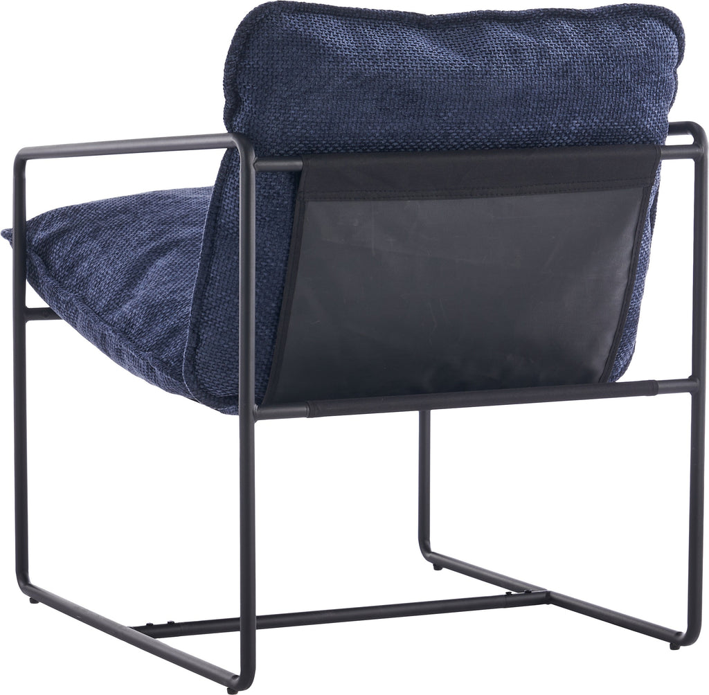 Tivoli Occasional Chair - Black Metal/Blue Fabric