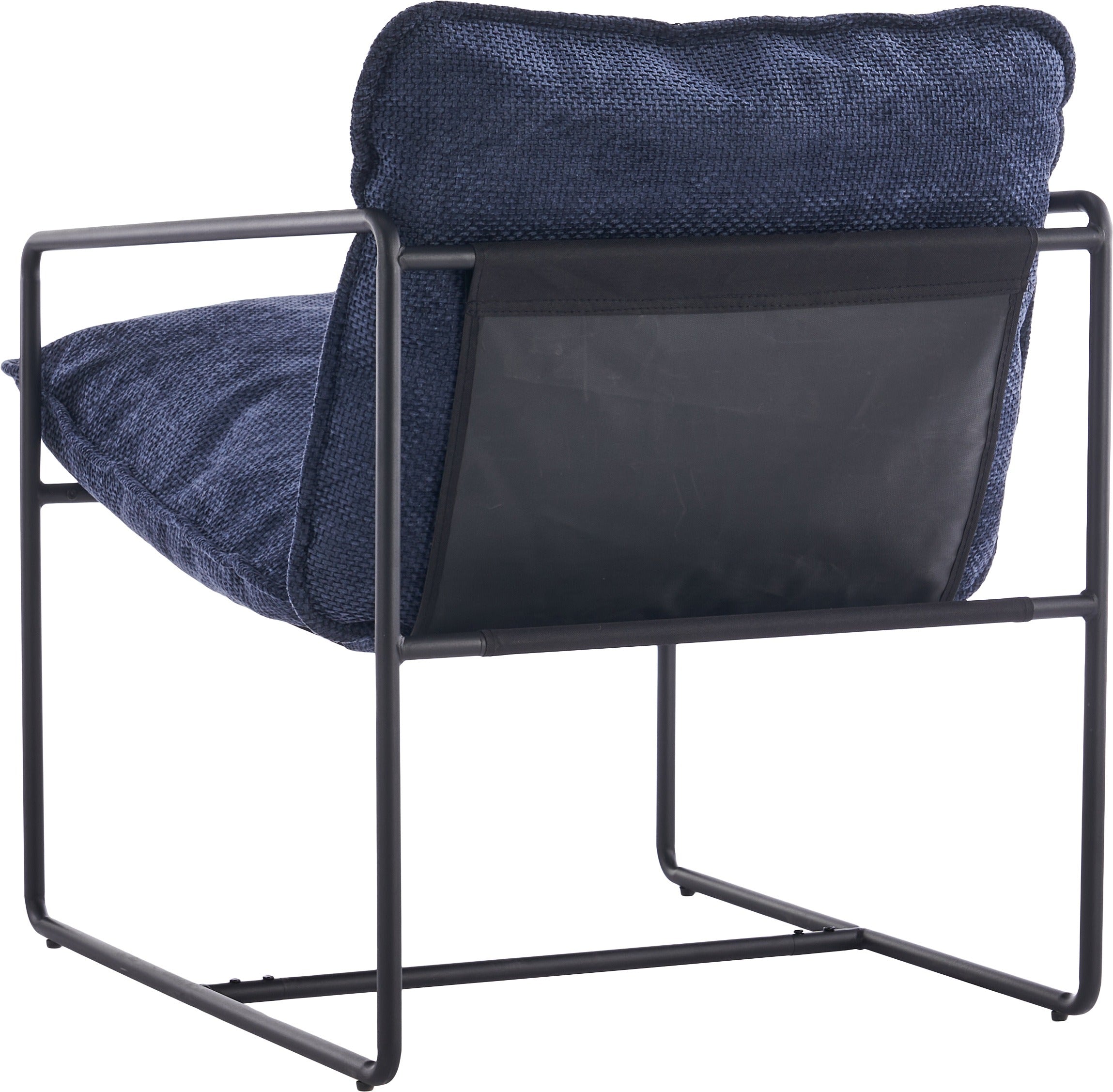 Tivoli Occasional Chair - Black Metal/Blue Fabric