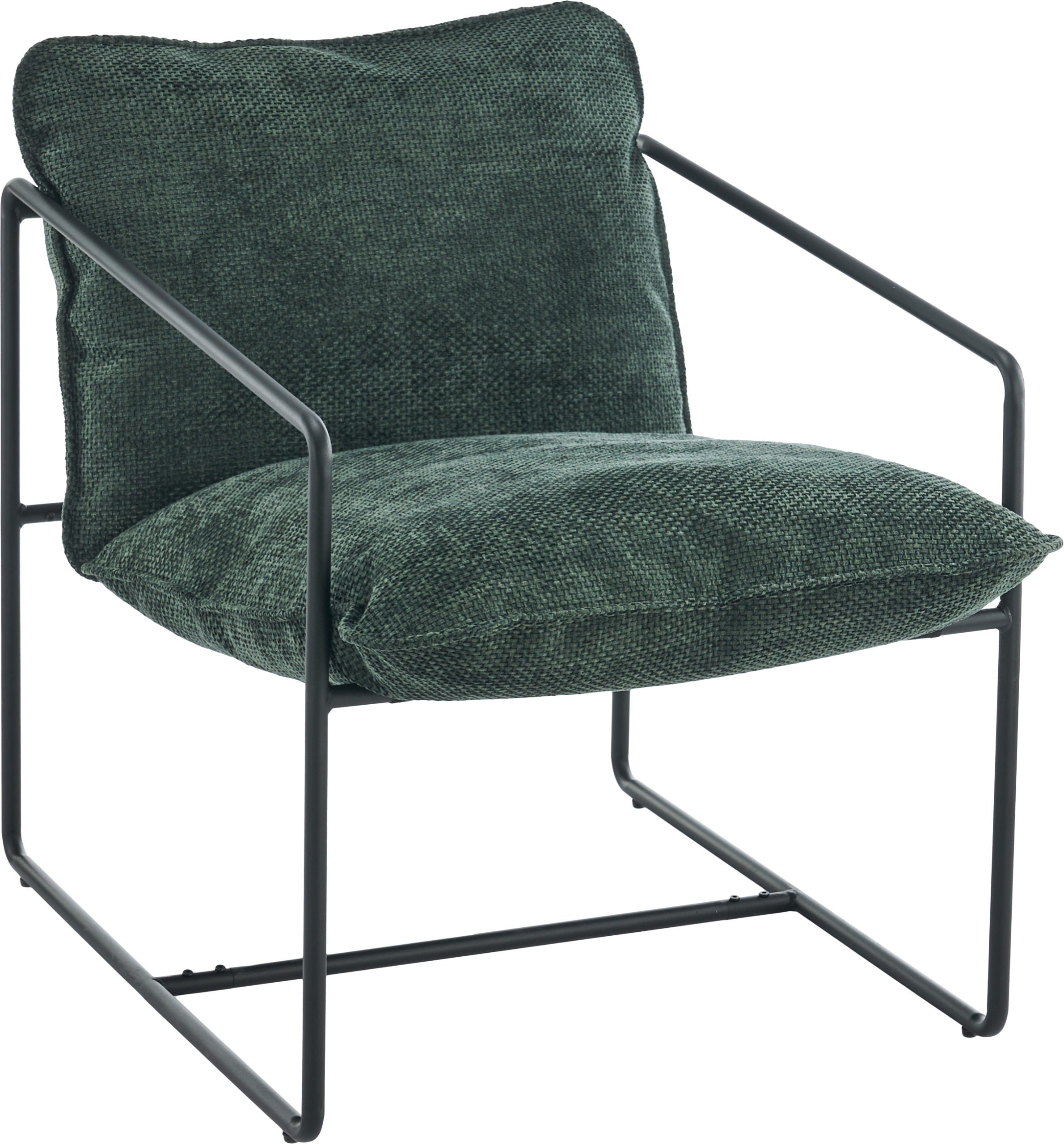 Tivoli Occasional Chair - Black Metal/Green Fabric
