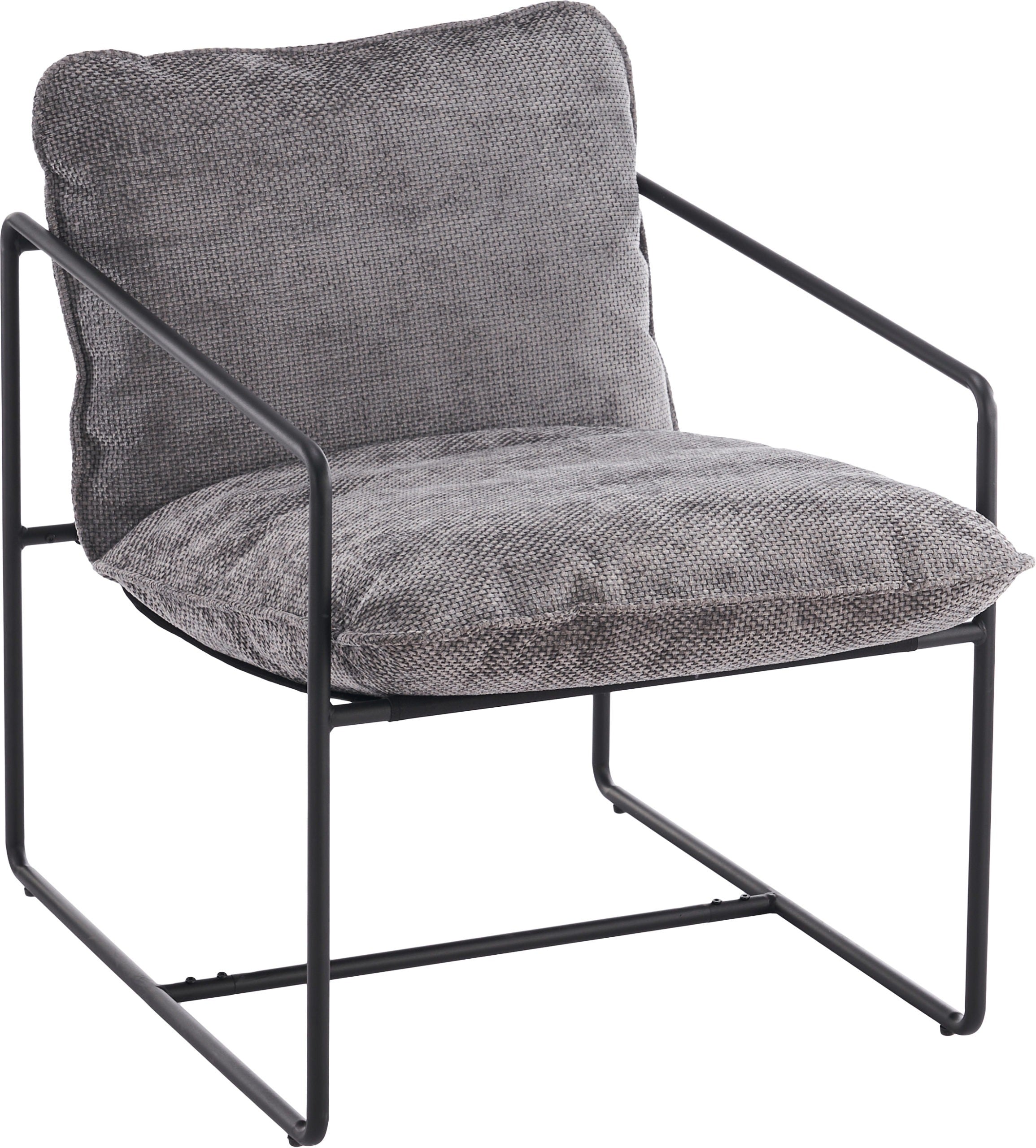 Tivoli Occasional Chair - Black Metal/Grey Fabric
