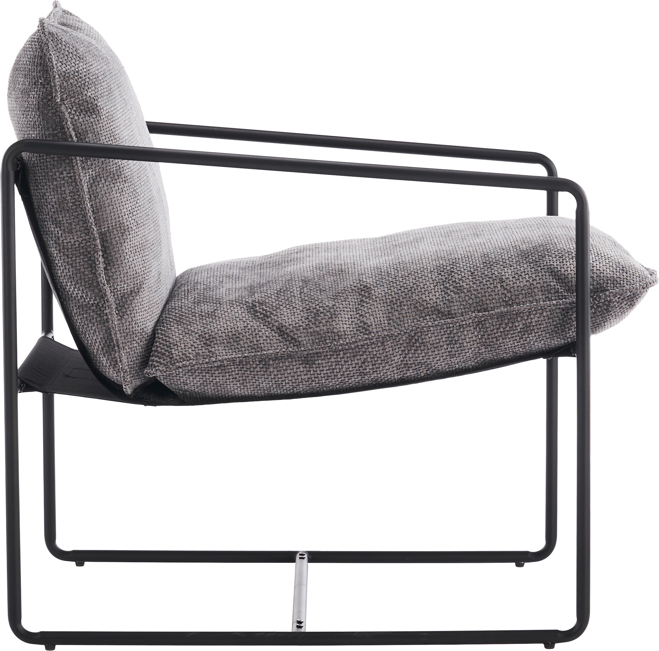Tivoli Occasional Chair - Black Metal/Grey Fabric