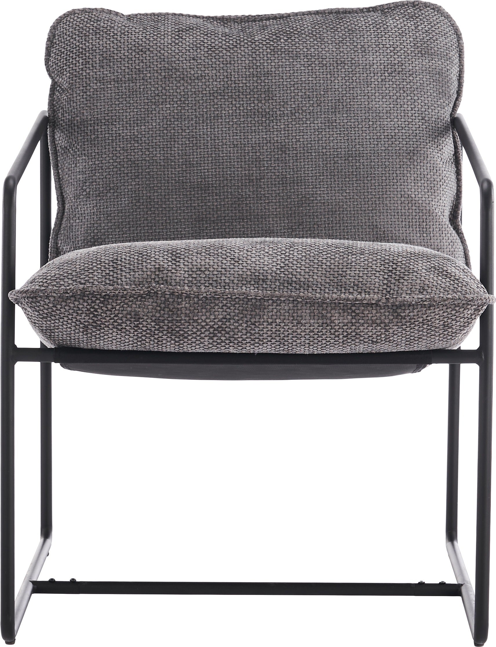 Tivoli Occasional Chair - Black Metal/Grey Fabric