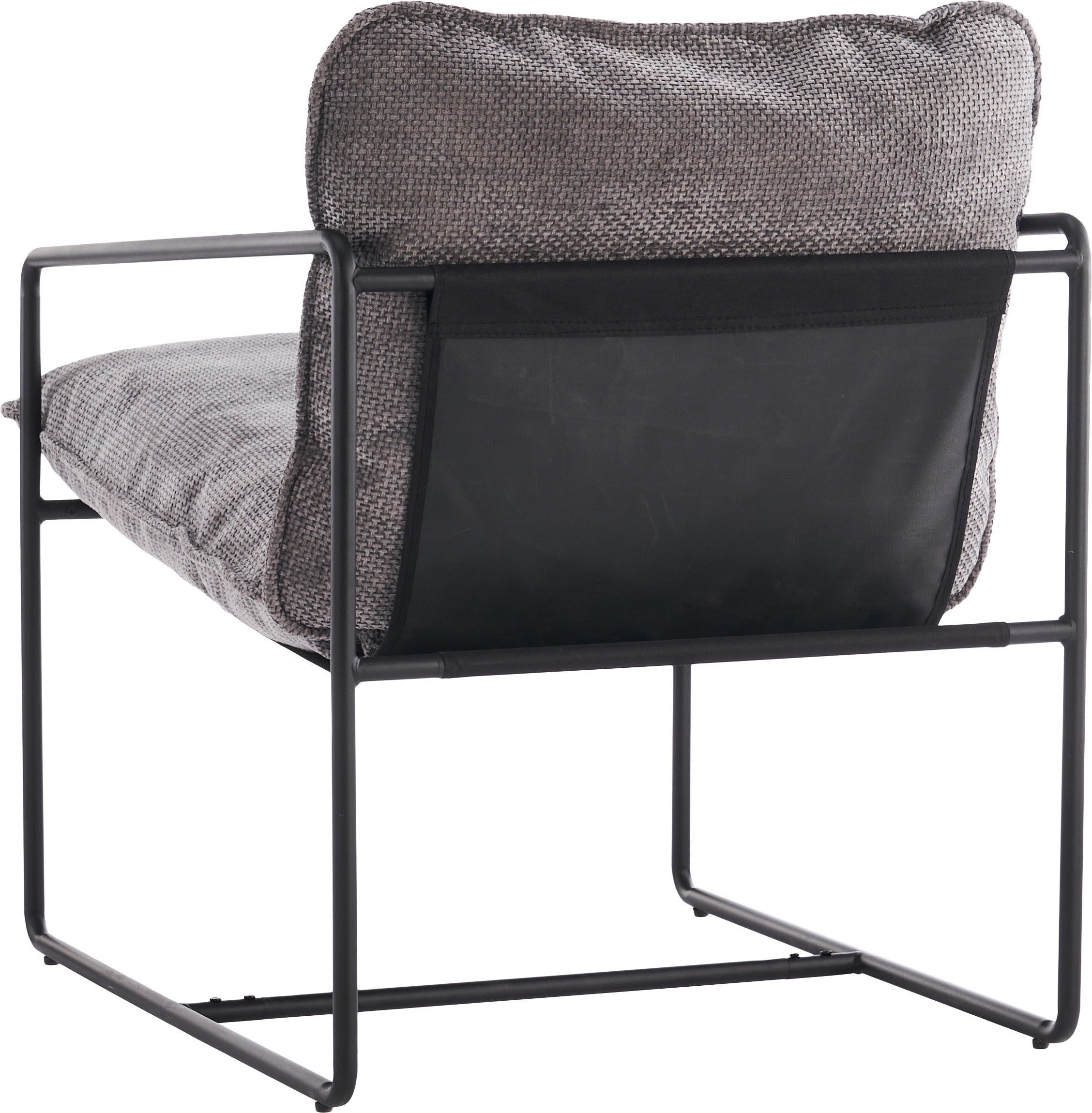 Tivoli Occasional Chair - Black Metal/Grey Fabric