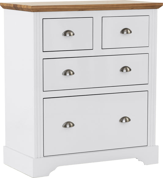 Toledo 2+2 Drawer Chest - White/Oak Effect