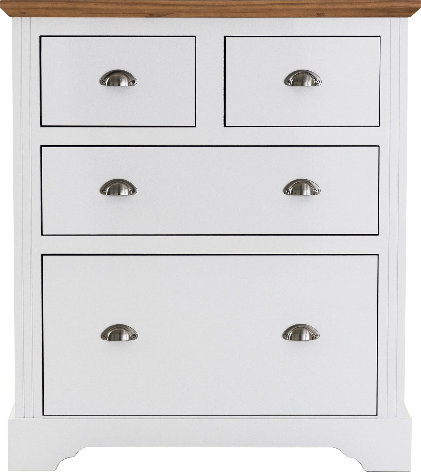 Toledo 2+2 Drawer Chest - White/Oak Effect