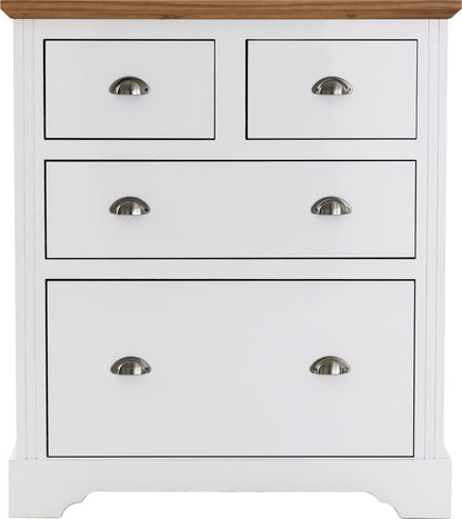 Toledo 2+2 Drawer Chest - White/Oak Effect