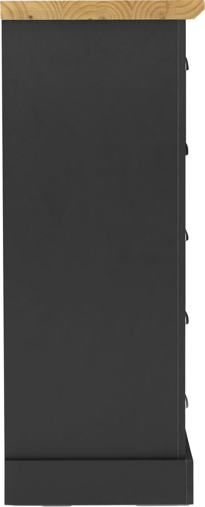 Toledo 5 Drawer Narrow Chest - Grey/Oak Effect
