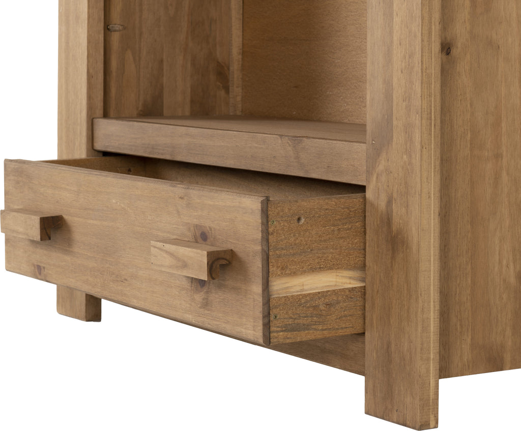 Tortilla 1 Drawer Bookcase - Distressed Waxed Pine