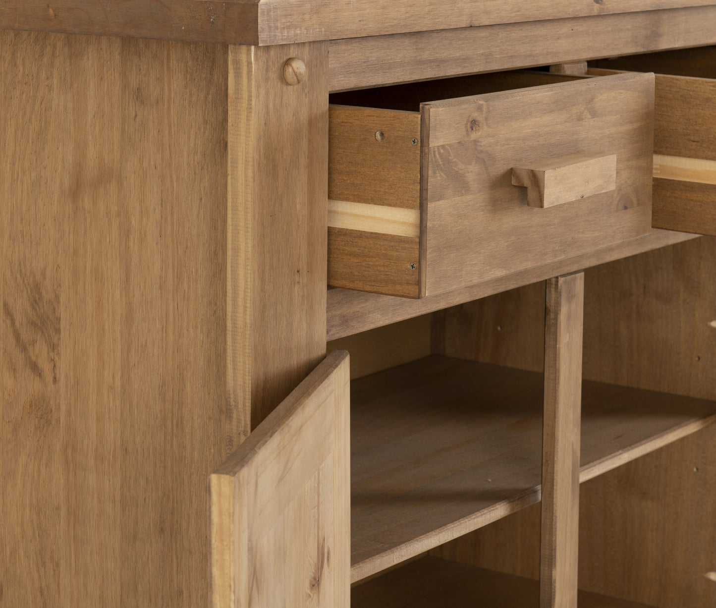 Tortilla 2 Door 2 Drawer Sideboard - Distressed Waxed Pine