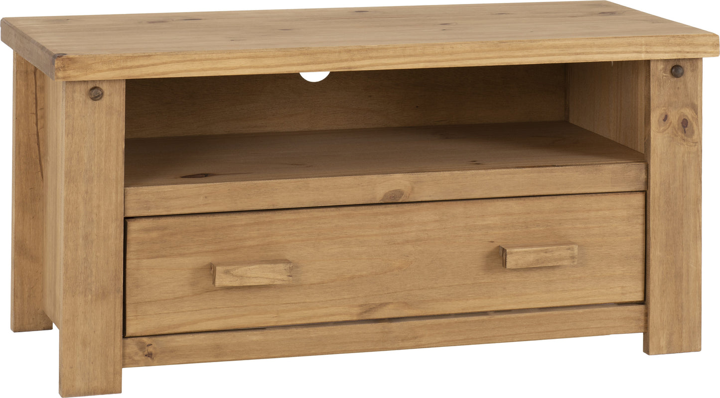 Tortilla Flat Screen Tv Unit - Distressed Waxed Pine