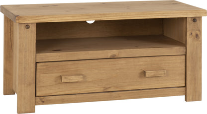 Tortilla Flat Screen Tv Unit - Distressed Waxed Pine