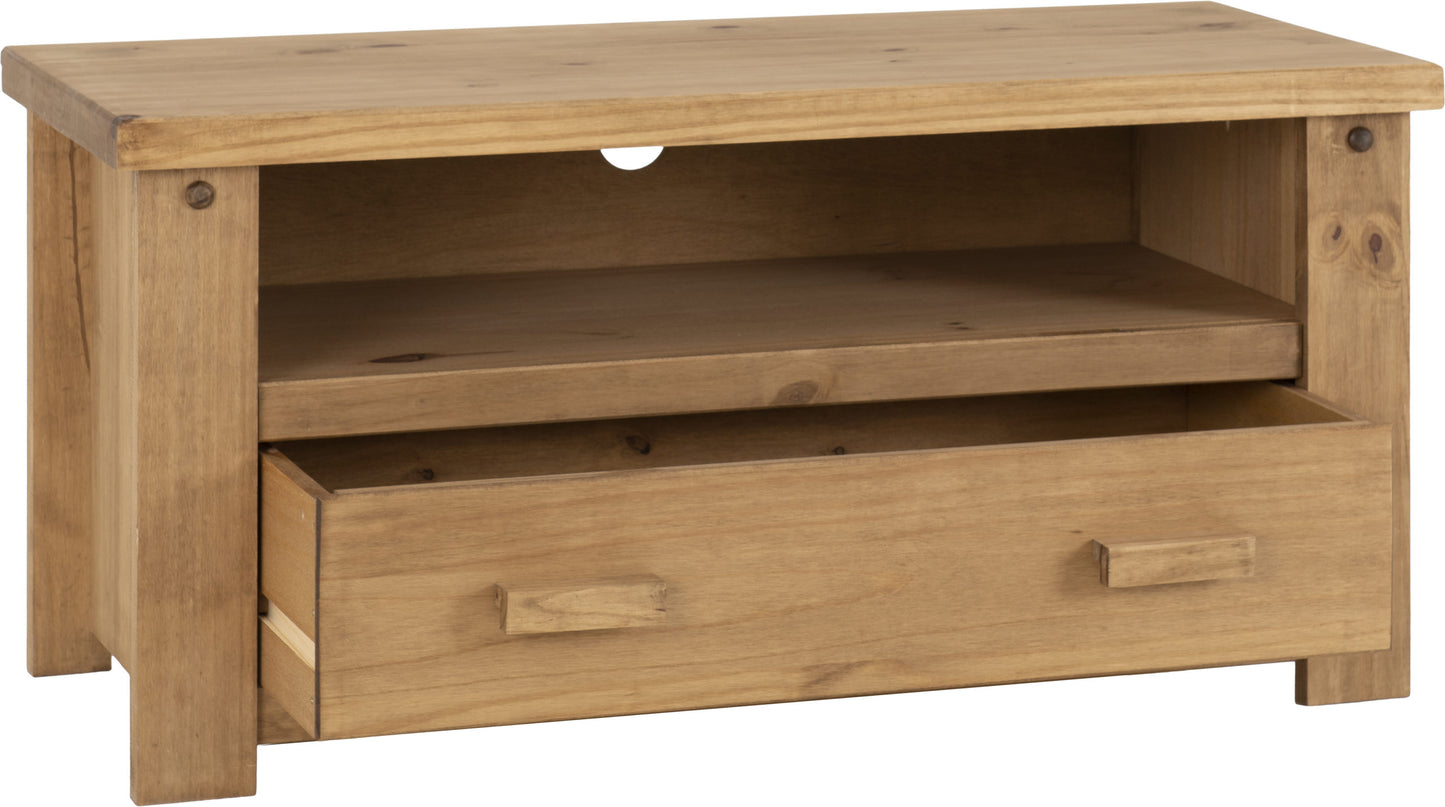 Tortilla Flat Screen Tv Unit - Distressed Waxed Pine