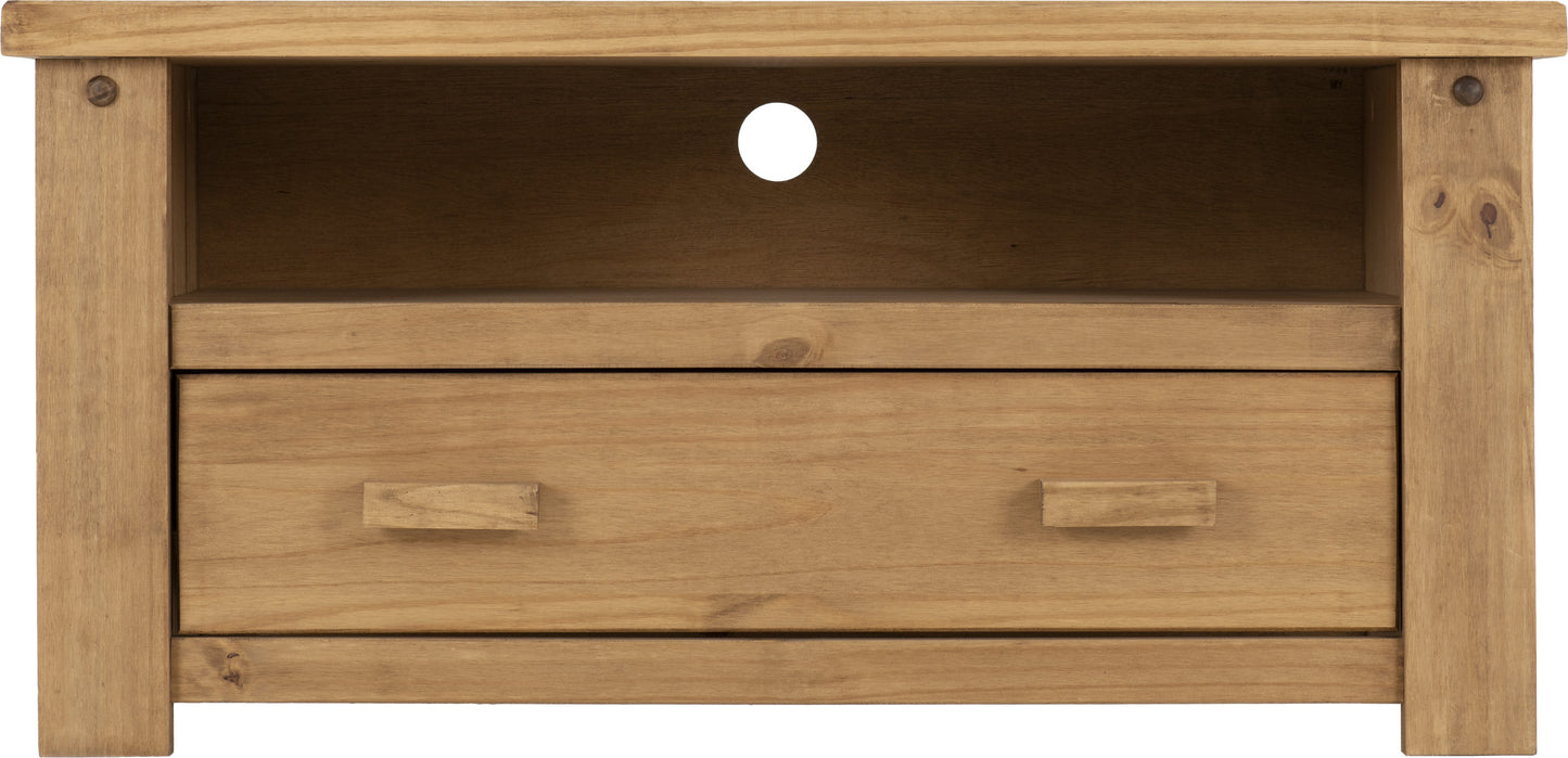 Tortilla Flat Screen Tv Unit - Distressed Waxed Pine