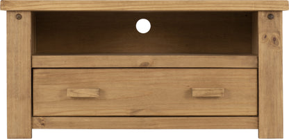 Tortilla Flat Screen Tv Unit - Distressed Waxed Pine