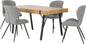 Treviso & Quebec Dining Set (X4 Chairs) - Light Oak Effect/Grey Pu