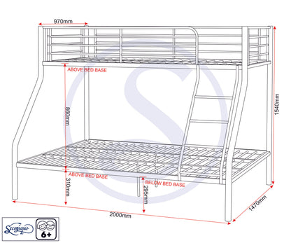 Tandi Triple Sleeper Bunk Bed - Silver