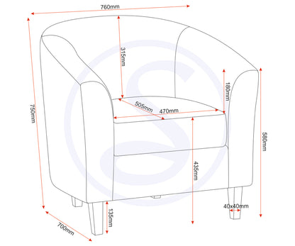 Tempo Tub Chair - Grey Fabric