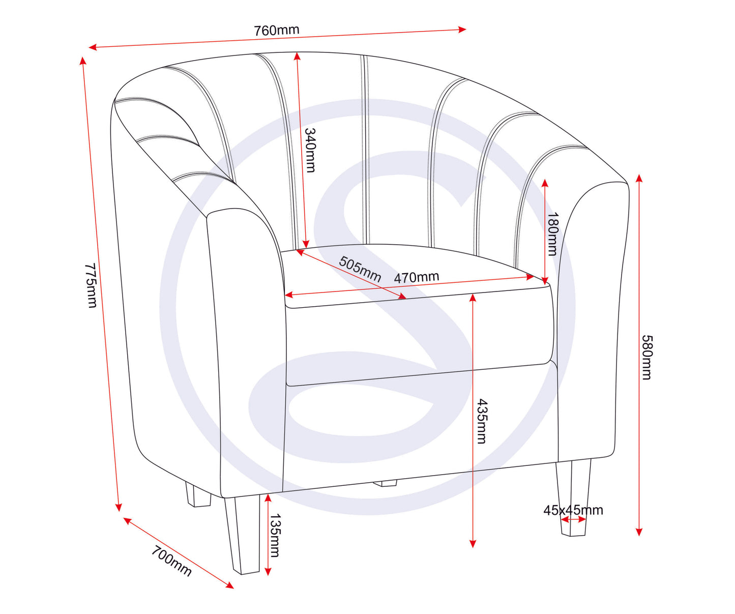 Tempo Tub Chair - Black Pu