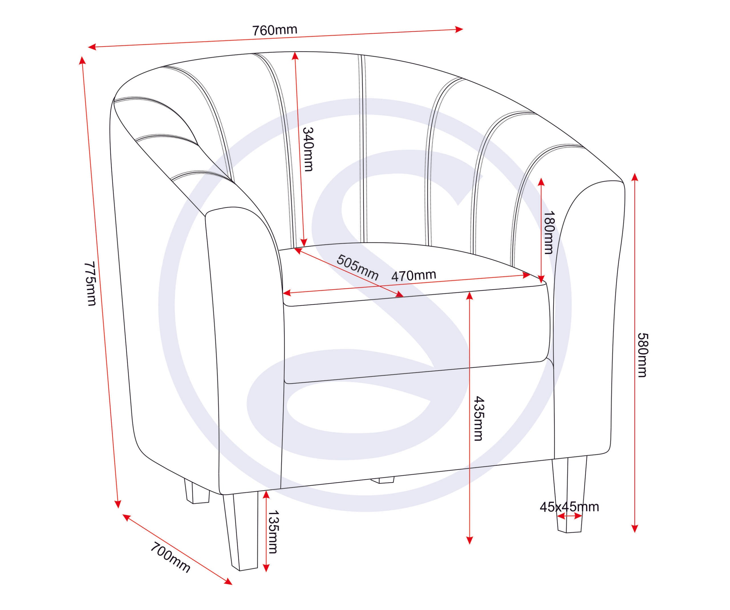 Tempo Tub Chair - Black Pu