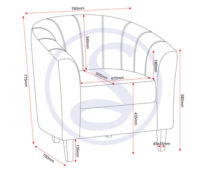 Tempo Tub Chair - Black Pu